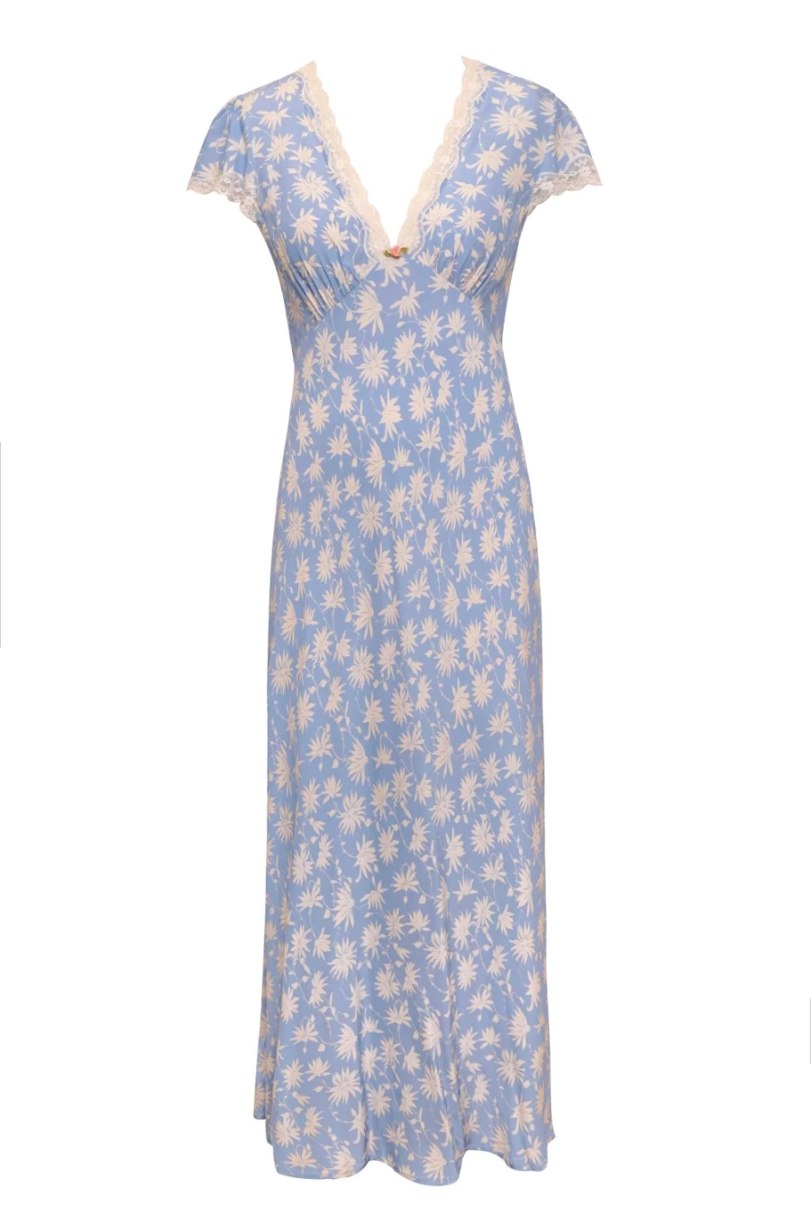 RIXO Women's Vintage Daisy Blue Clarice Floral Dress