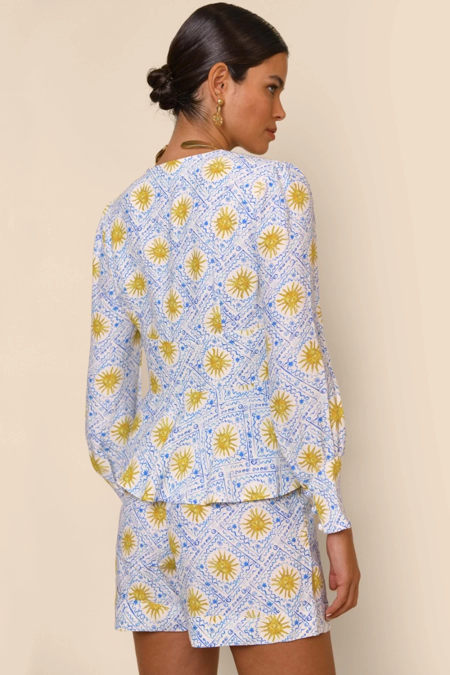 RIXO Women's Wavey Sun Ivory Noreen Floral Print Dress