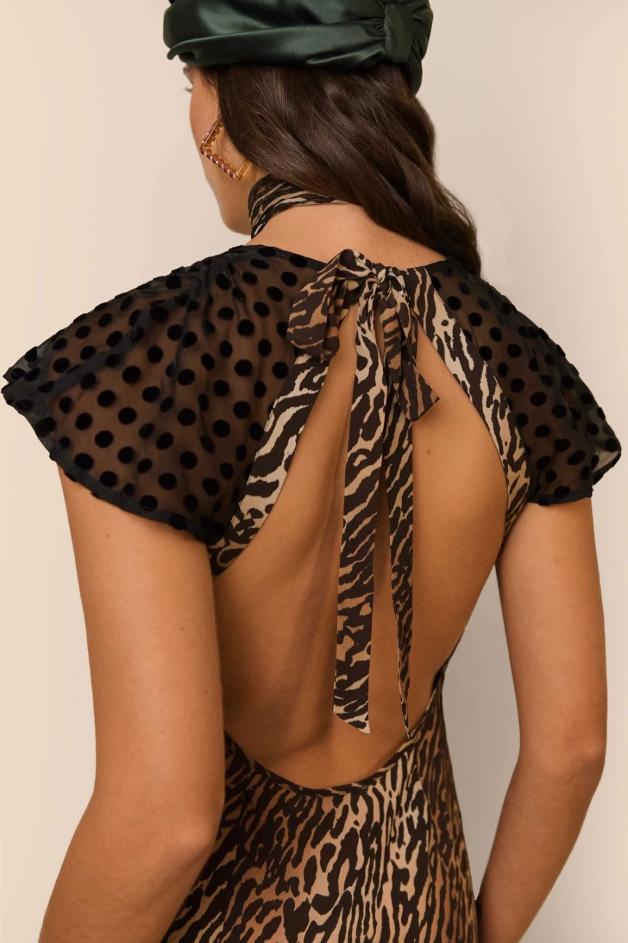 RIXO Women's Bohemia Leopard Spot Mix Angelina Dress