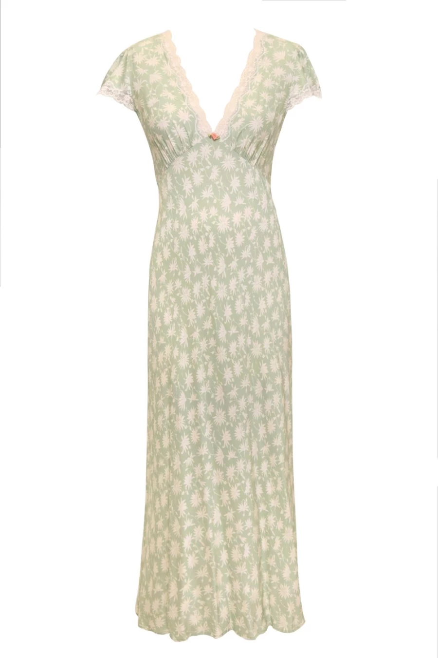 RIXO Women's Vintage Daisy Green Clarice Dress - Floral Print Summer Dress