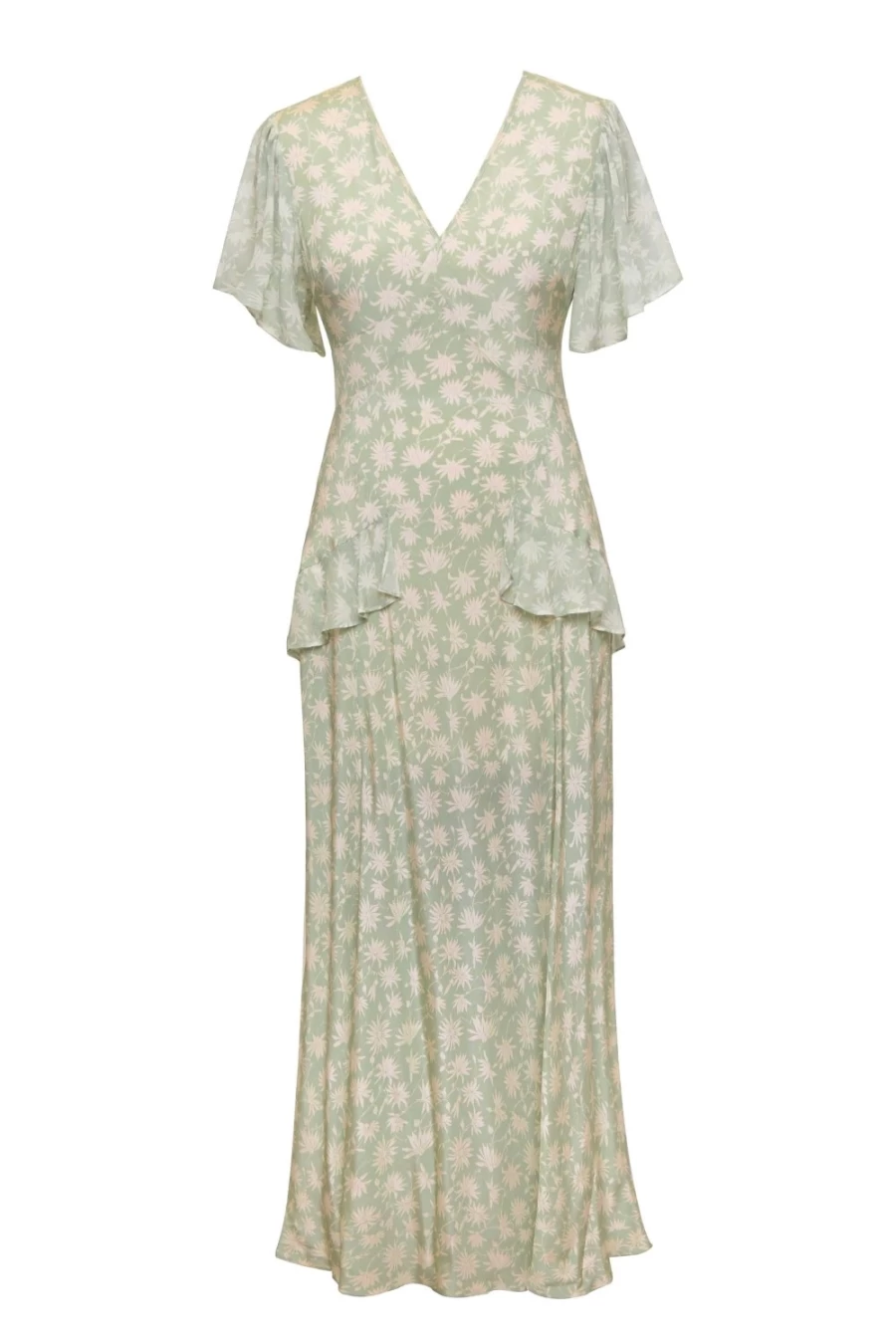 RIXO Women's Vintage Daisy Green Evie Floral Dress