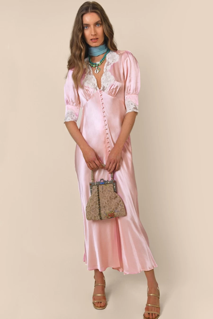 RIXO Women's Simone Dress in Pink Mist - Elegant Feminine Style