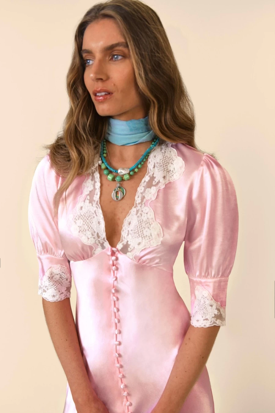 RIXO Women's Simone Dress in Pink Mist - Elegant Feminine Style