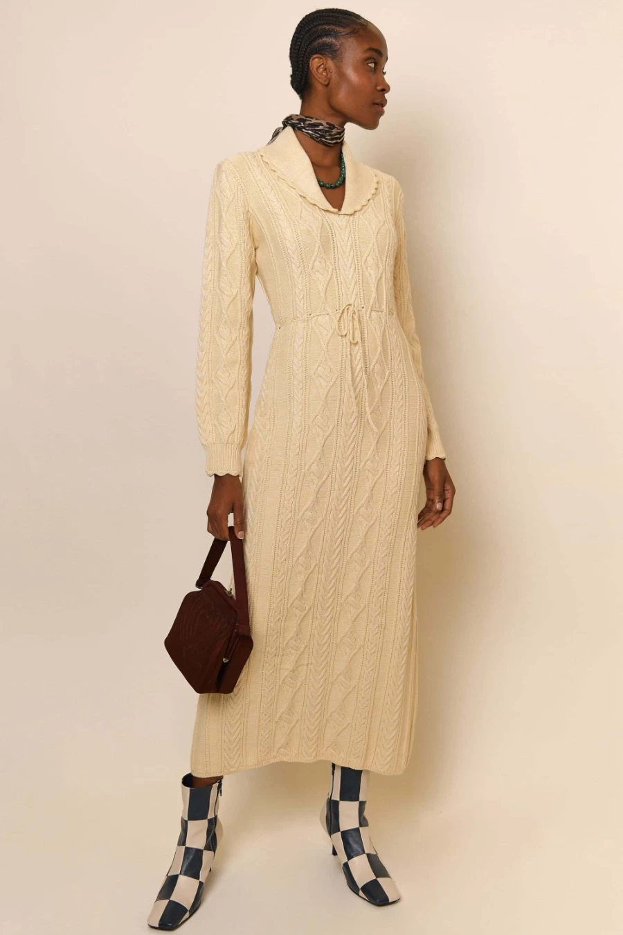 RIXO Women's Lexie Cream Dress - Elegant Floral Print Summer Dress