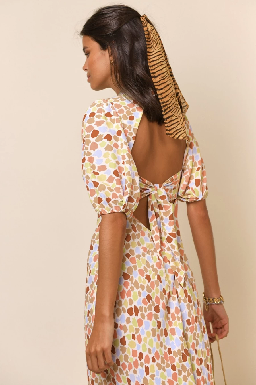 RIXO Women's Stone Multi Tulip Steph Floral Print Dress