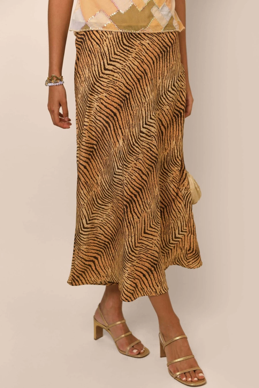 RIXO Women's Sepia Tiger Print Kelly Dress