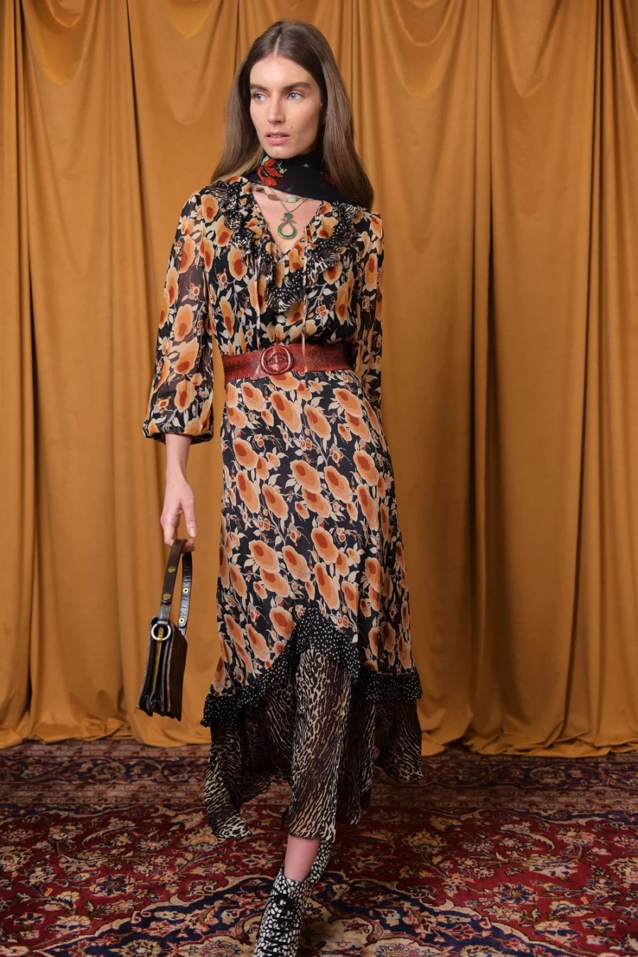 RIXO Women's Jaida Dress in Sienna Starlet Mix - Elegant Floral Print & Feminine Fit