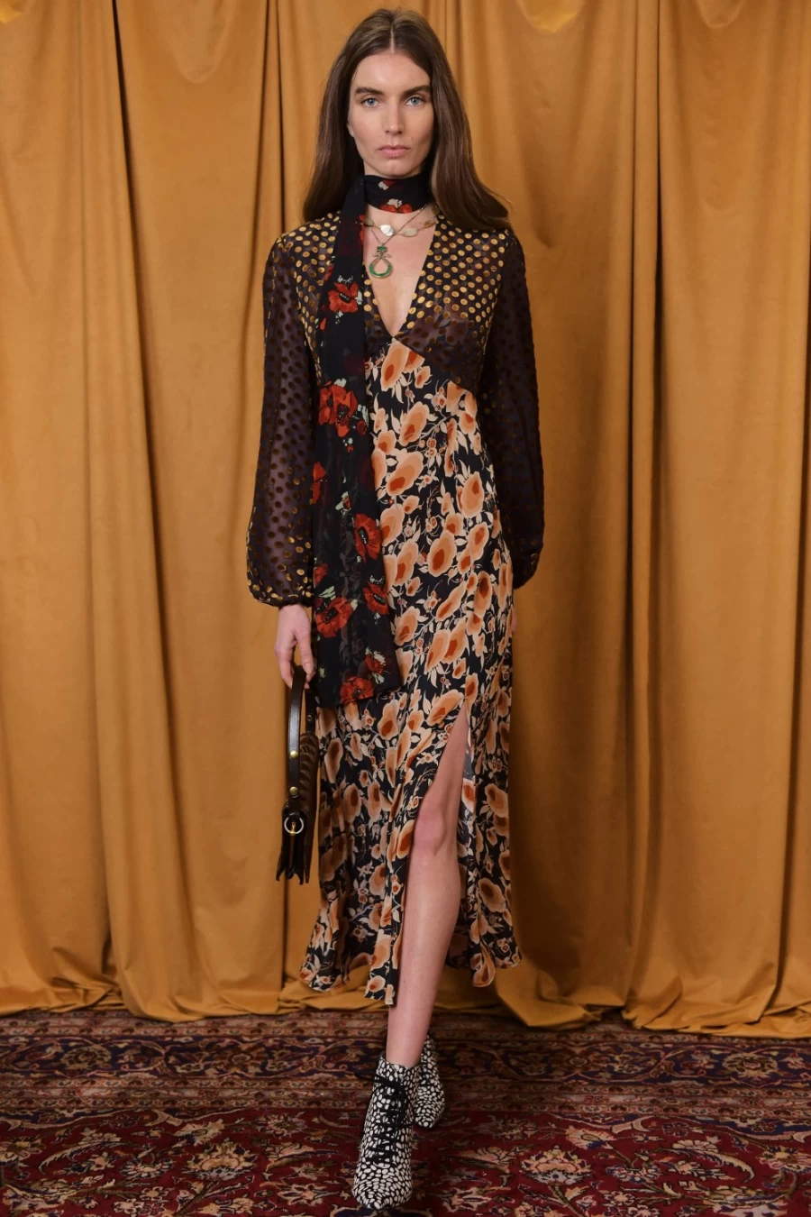 RIXO Women's Melanie Dress in Sienna Starlet Mix - Elegant Floral Print Summer Dress