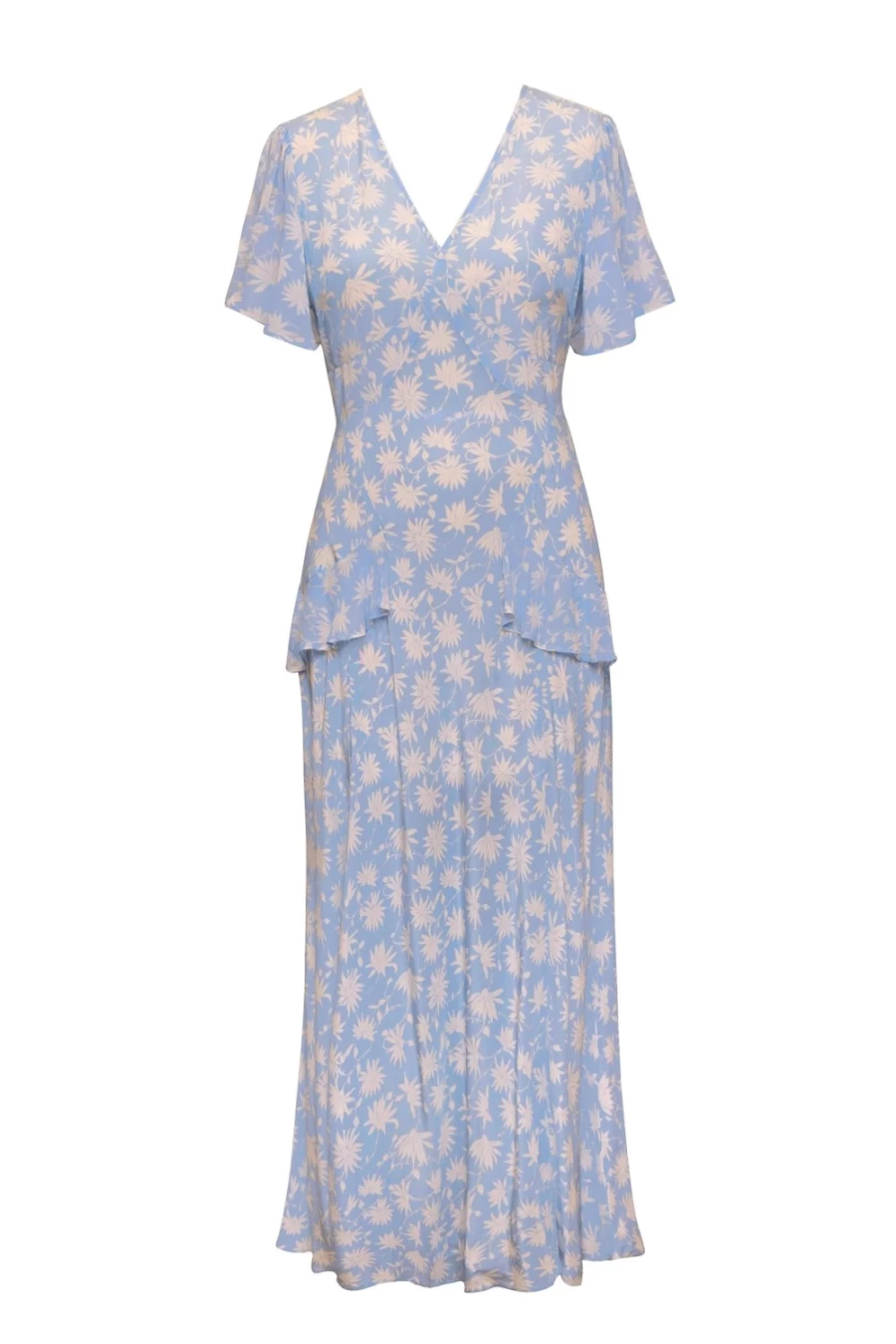 RIXO Women's Evie Dress in Vintage Daisy Blue - Floral Print Summer Dress