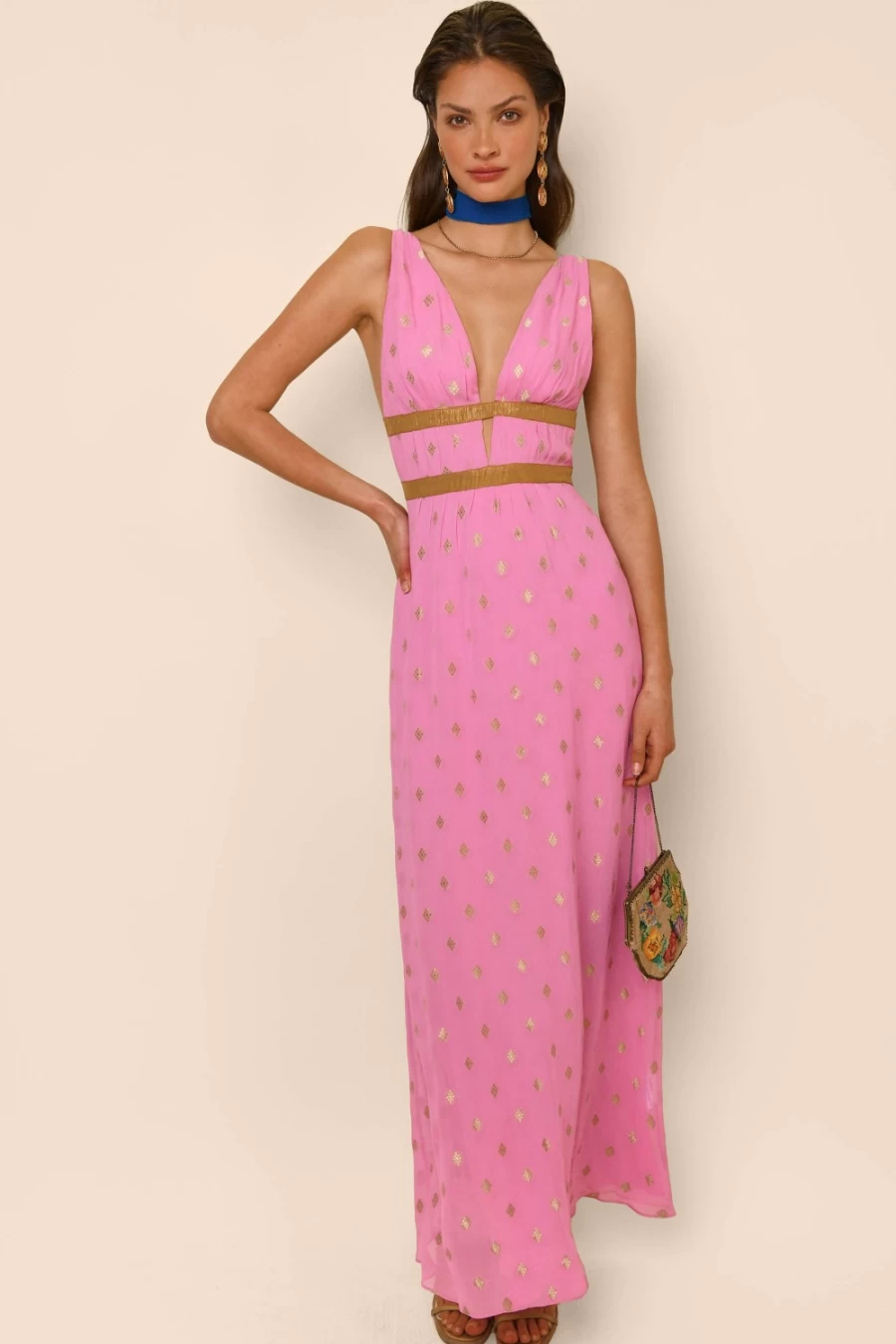 RIXO Women's Charlotte Dress in Orchid - Elegant Floral Print Summer Dress