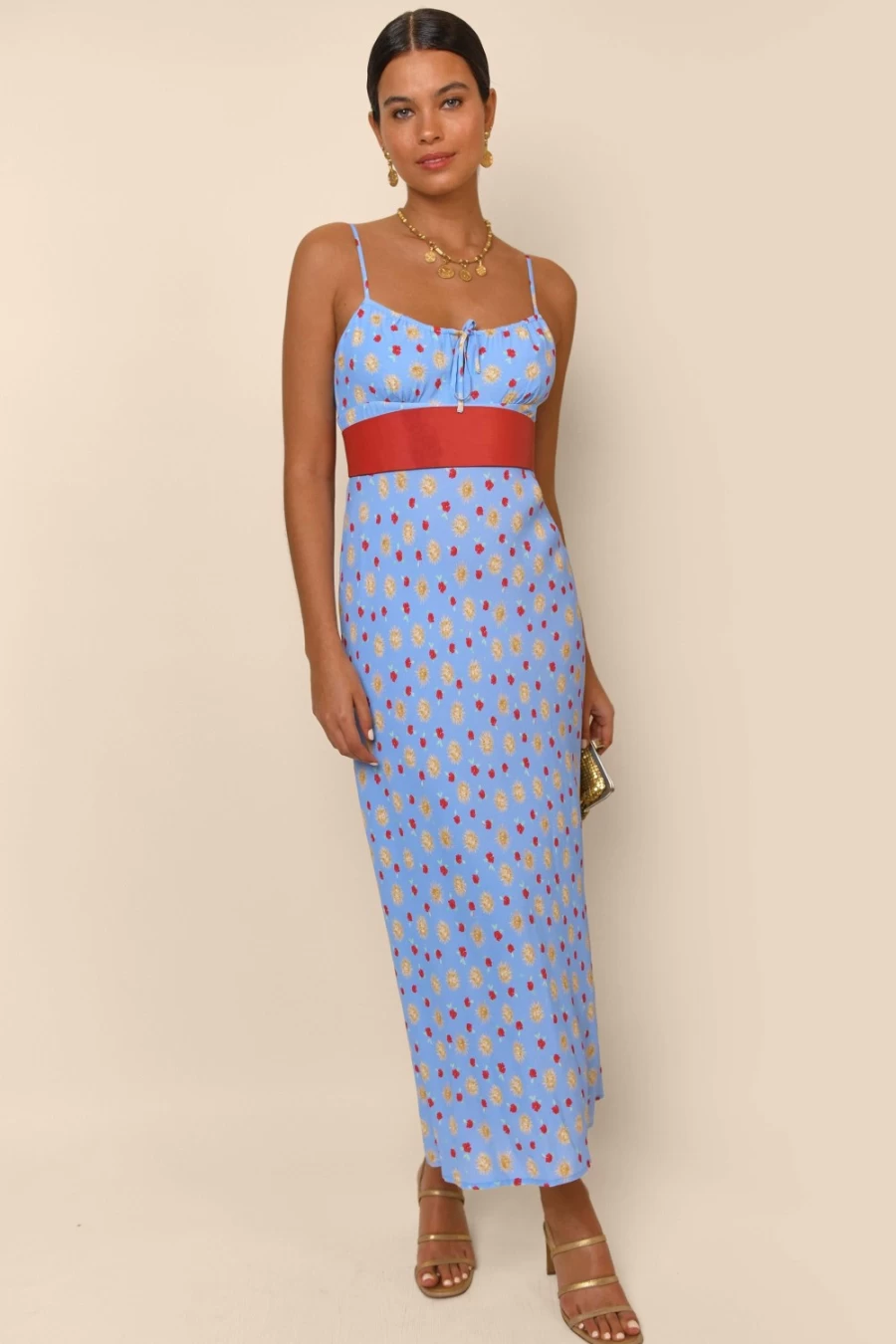 RIXO Women's Lanie Dress in Sun Petal Serenity - Floral Printed Summer Dress
