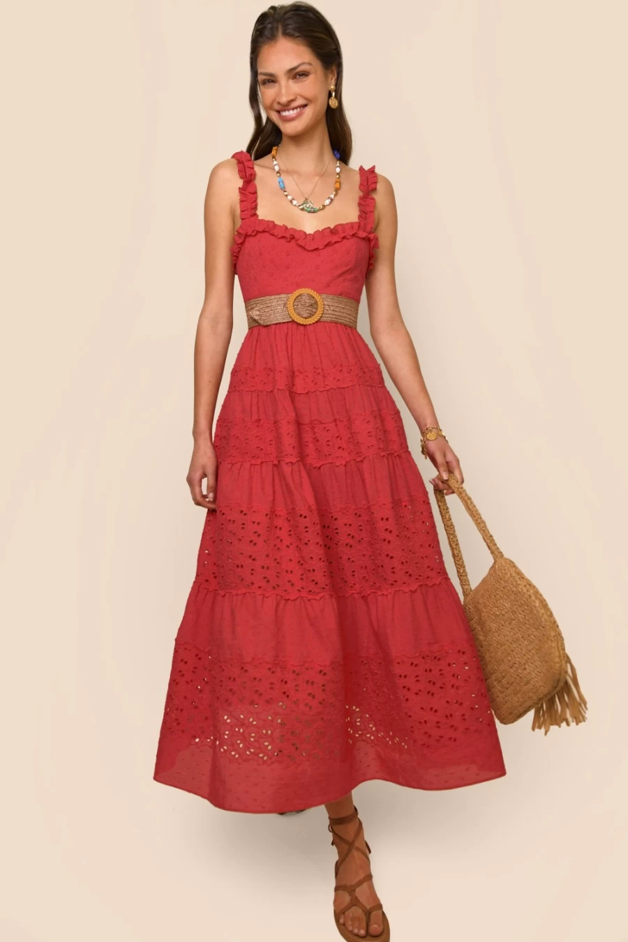 RIXO Women's Evander Dress in Red - Elegant & Stylish Feminine Apparel