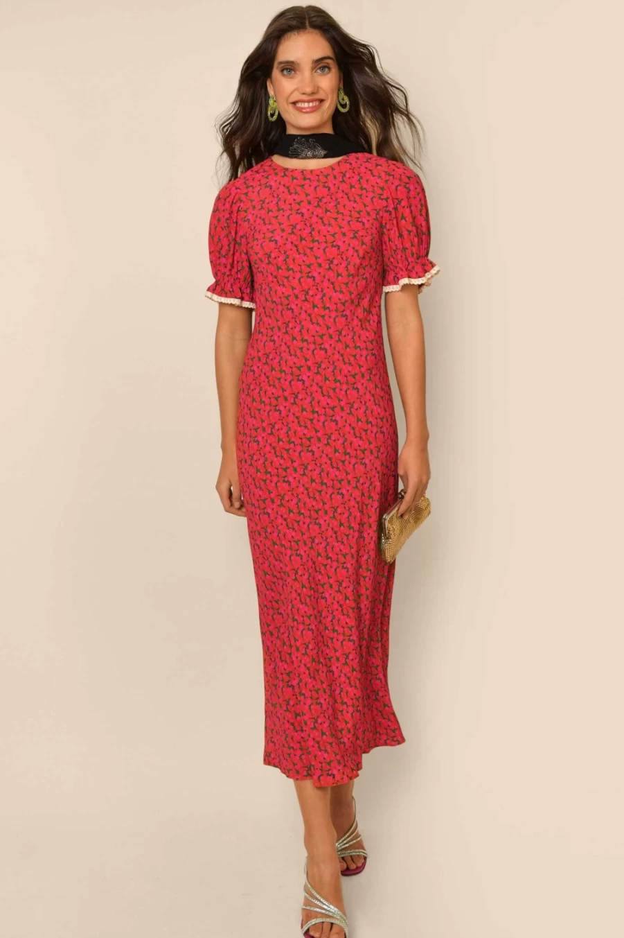 RIXO Women's Venice Fontainhas Ditsy Valentine Dress