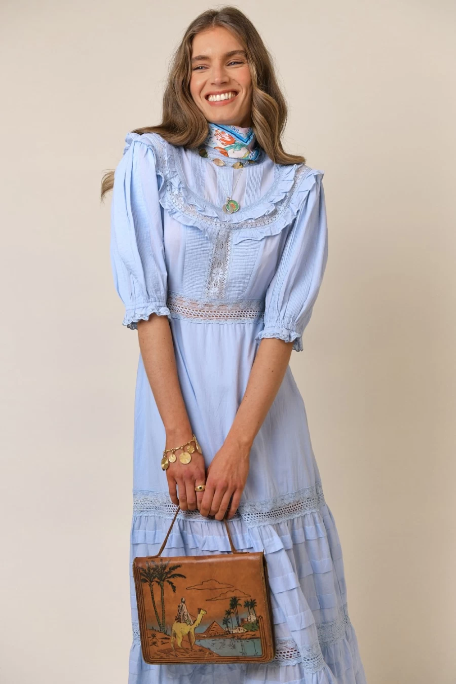 RIXO Women's Cornflower Floral Dress - Rosa Elegant Summer Fashion