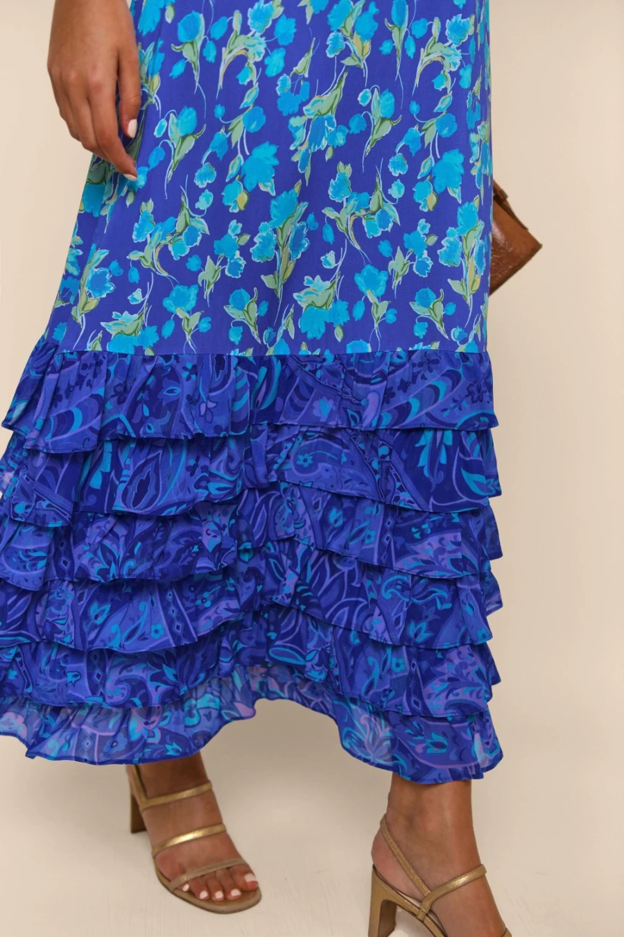 RIXO Women's Fontainhas Floral Cobalt Mix Mari Dress