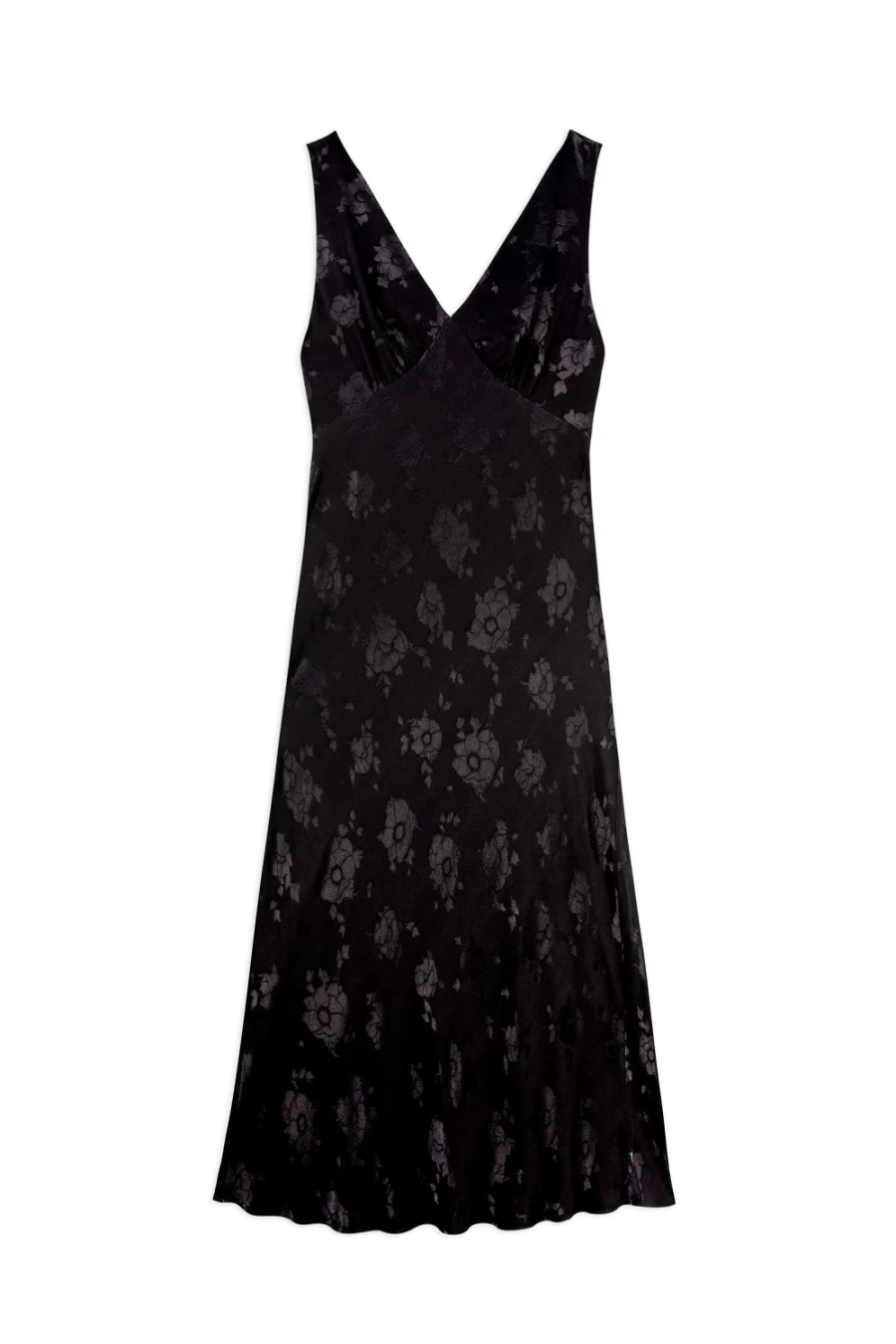 RIXO Women's Sandrine Dress in Black Poppy Jacquard - Elegant Floral Print Party Gown