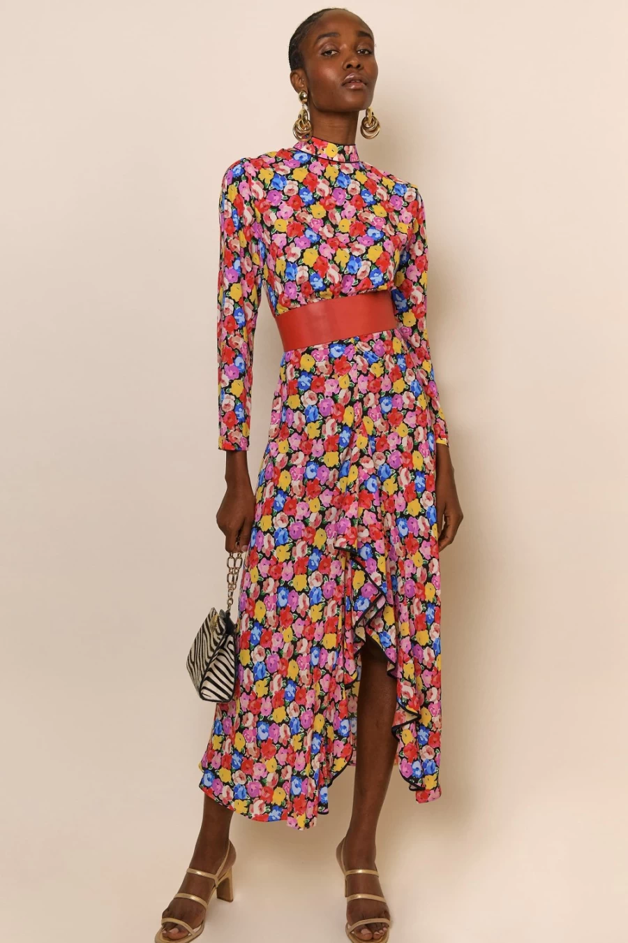 RIXO Women's Cherie Dress in Multi English Rose - Floral Printed Feminine Style