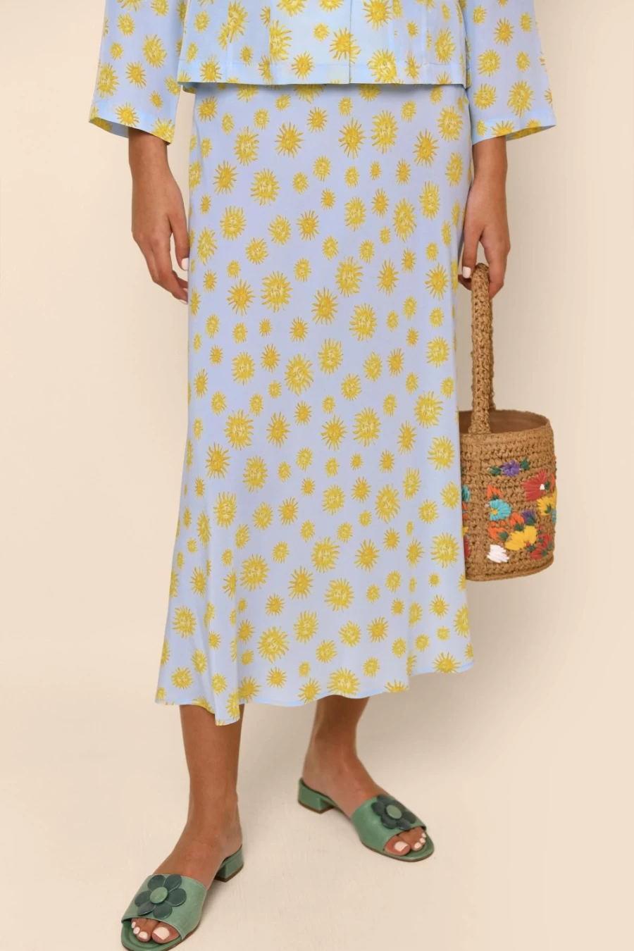 RIXO Women's Sunshine Blue Kelly Dress - Elegant Floral Print Summer Dress