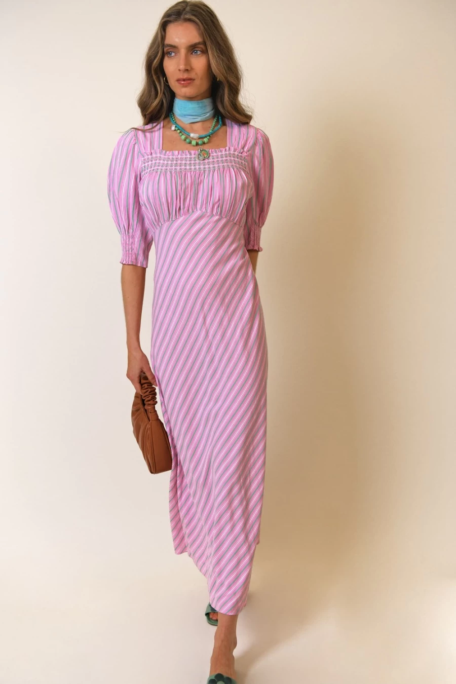 RIXO Women's Cornflower Floral Dress - Rosa Elegant Summer Fashion