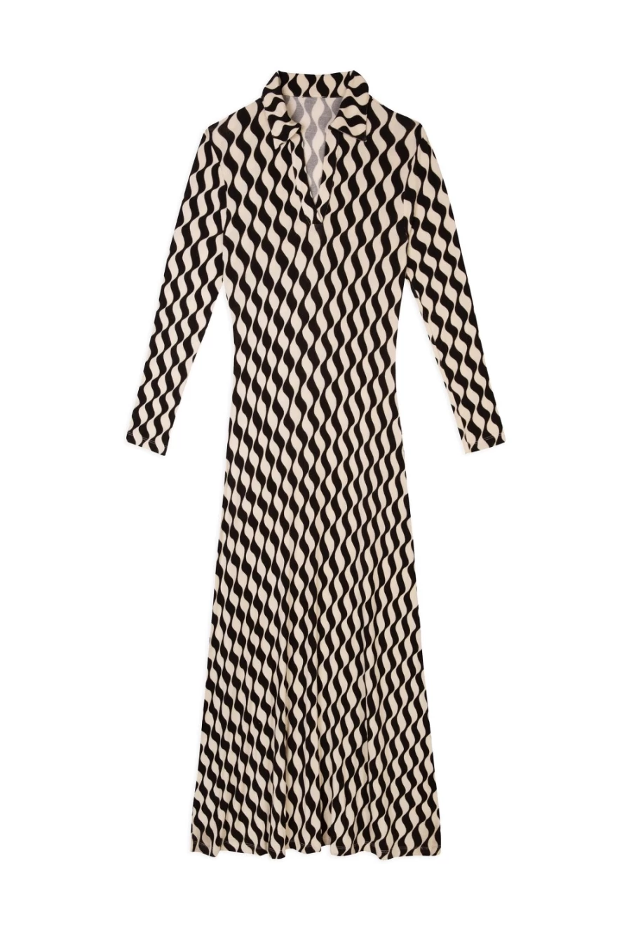 RIXO Women's Tillie Dress in Mono Wave - Elegant Floral Print & Feminine Silhouette