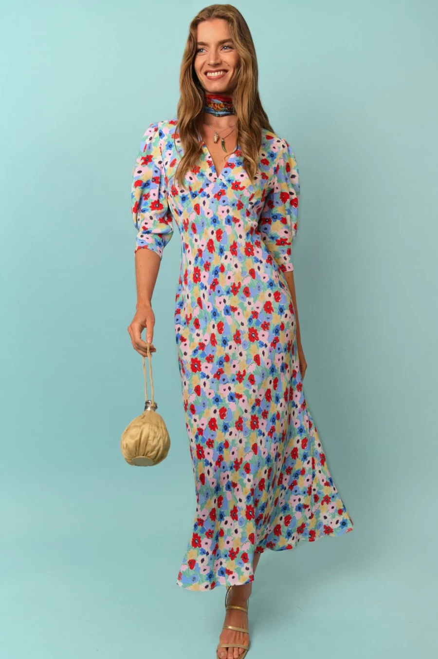 RIXO Women's Zadie Dress - Spring Ink Floral Print