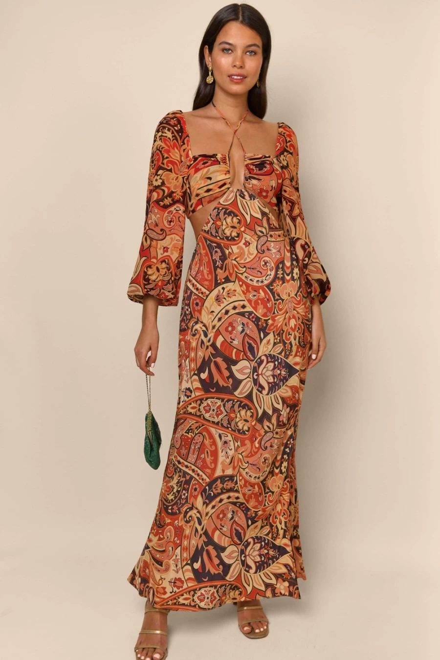 RIXO Women's Kamilla Dress in Grace Paisley Canyon Print