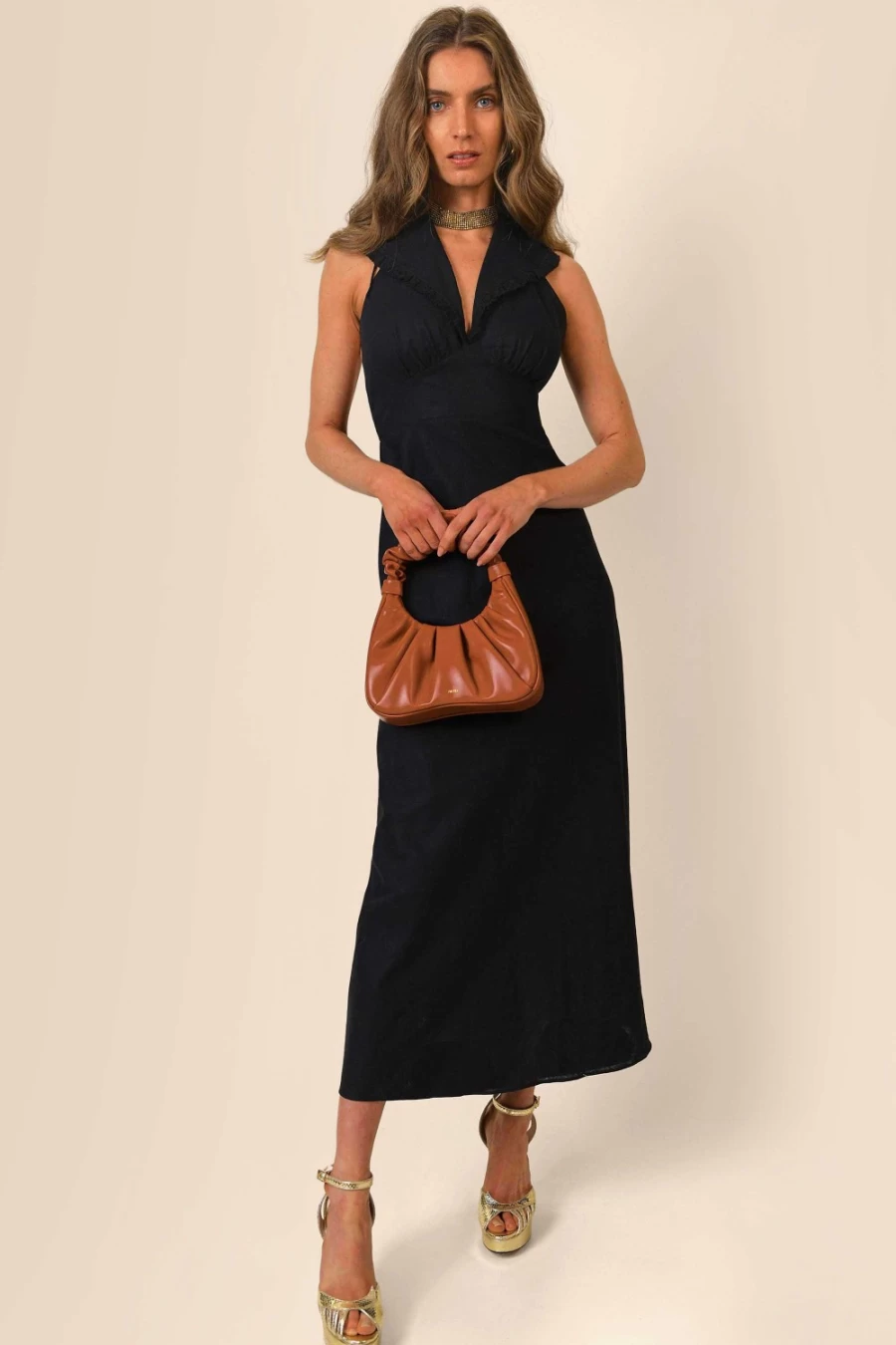 RIXO Women's Sabrina Black Dress