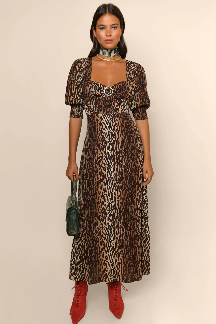 RIXO Women's Bohemia Leopard Print Karen Top - Stylish & Trendy Women's Fashion