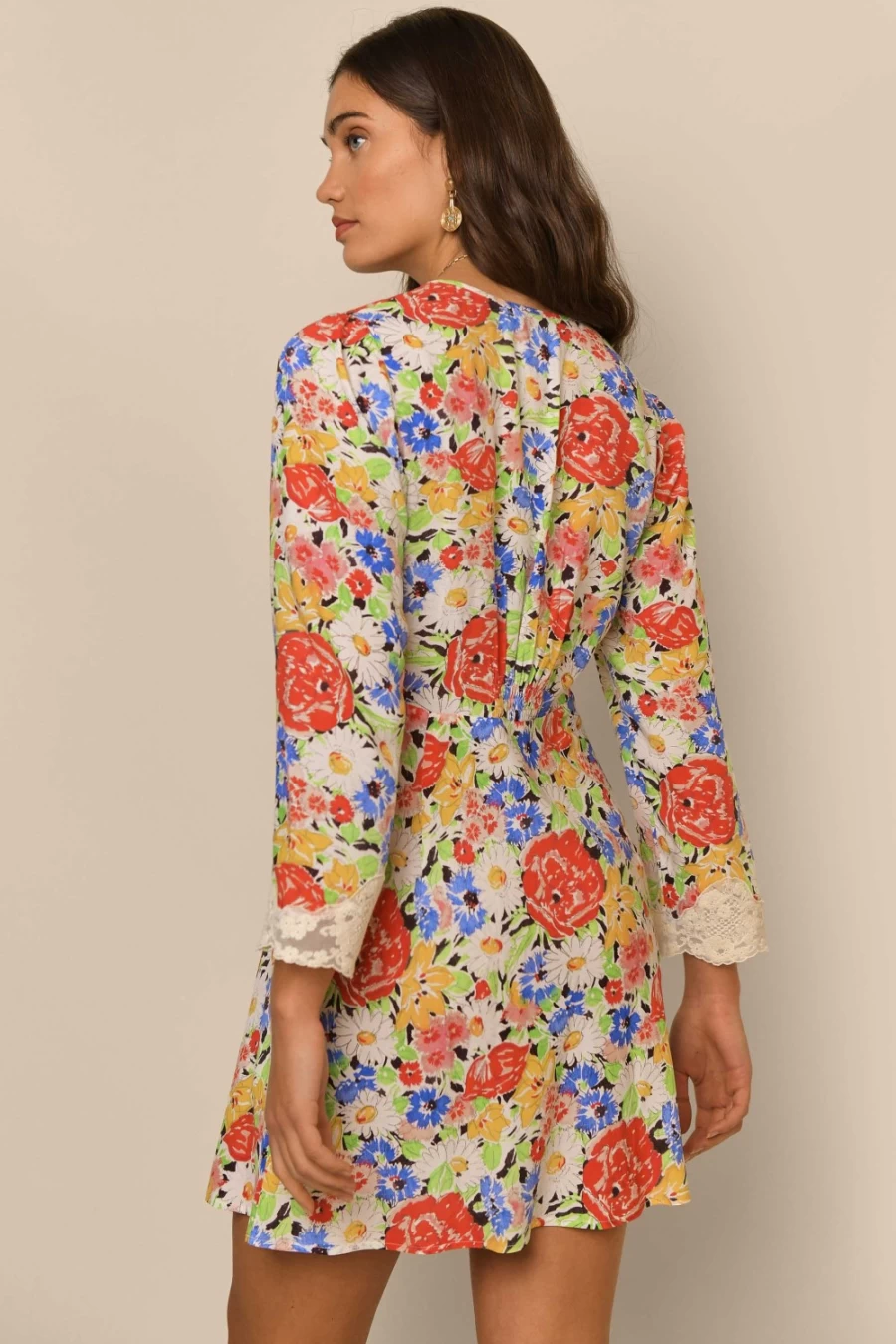 RIXO Women's Abrielle Dress - Multi Spring Meadow Floral Print